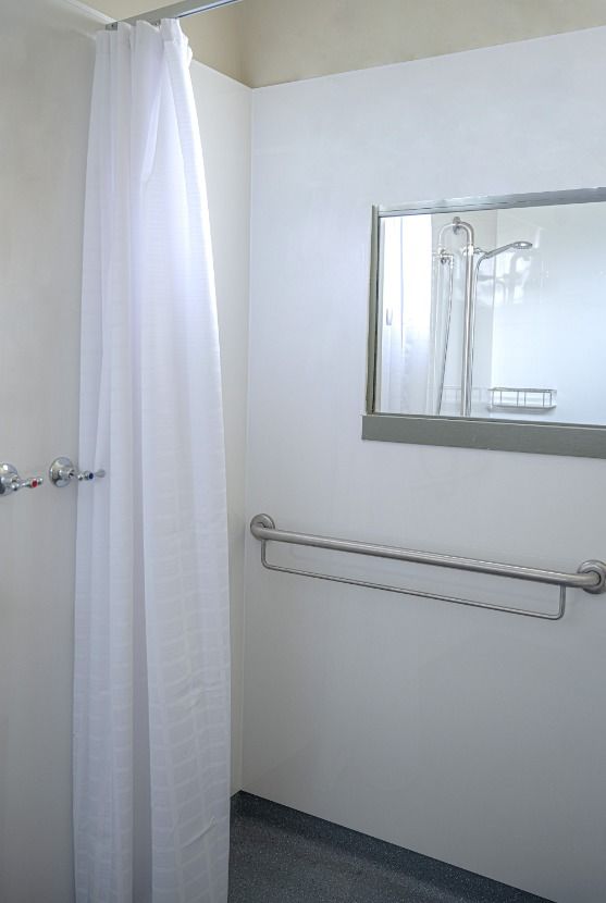 Shower Curtain & Tracks Mobility Access Modifications