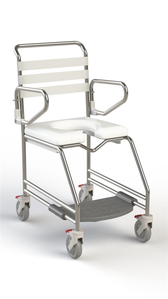 KCare Transit Mobile Shower Commode with Weight Bearing Footplate