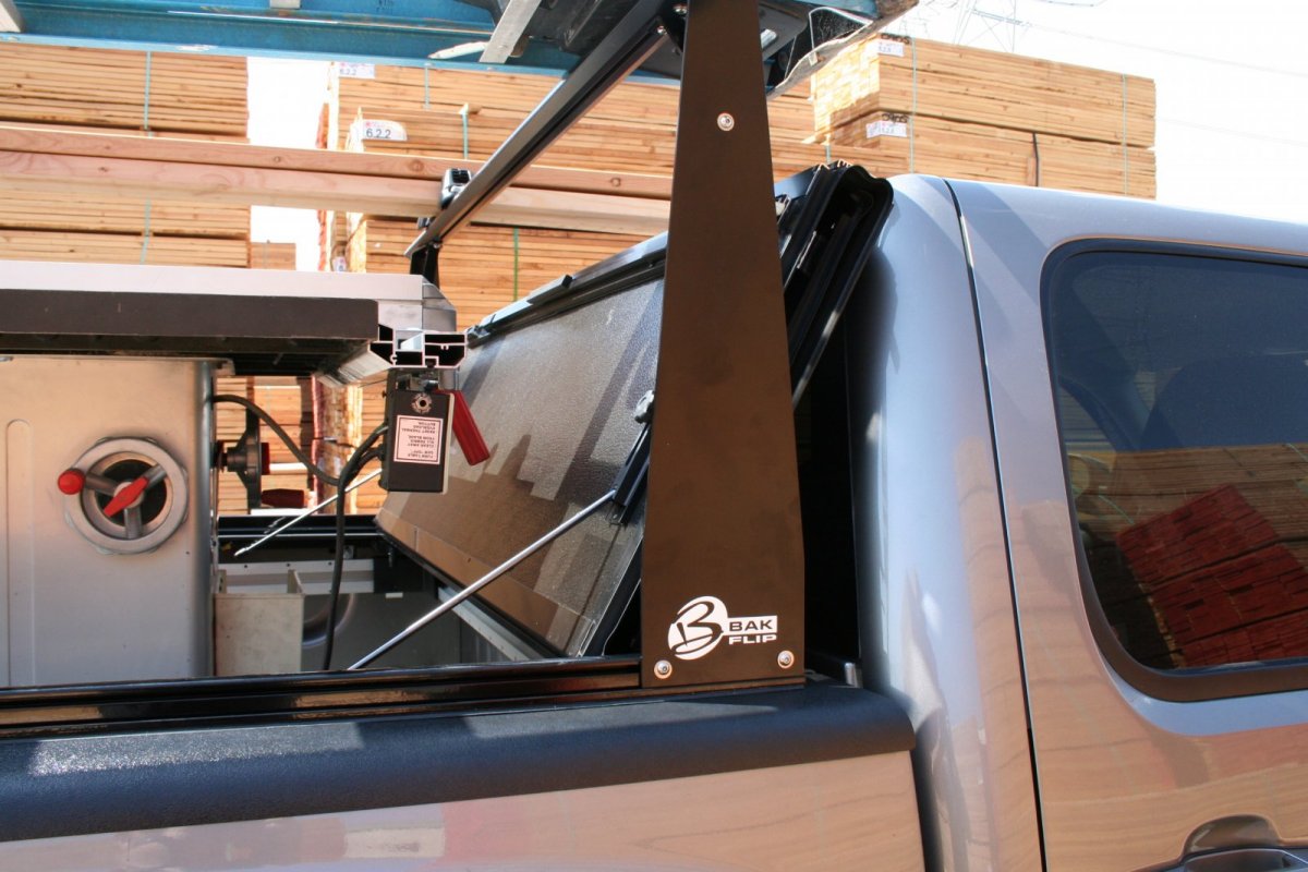 BakFlip CS Hard Folding Tonneau Cover With Rack Mobile Living Truck