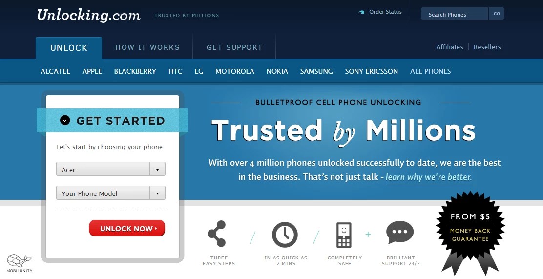How to Build Unlock Phone site Based on API? Mobilunity
