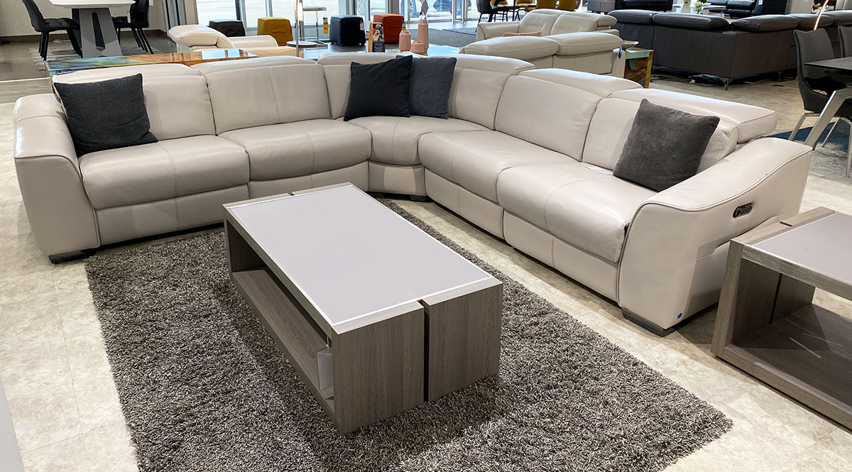 Power Leather Sectional Palermo Mobler Furniture Edmonton