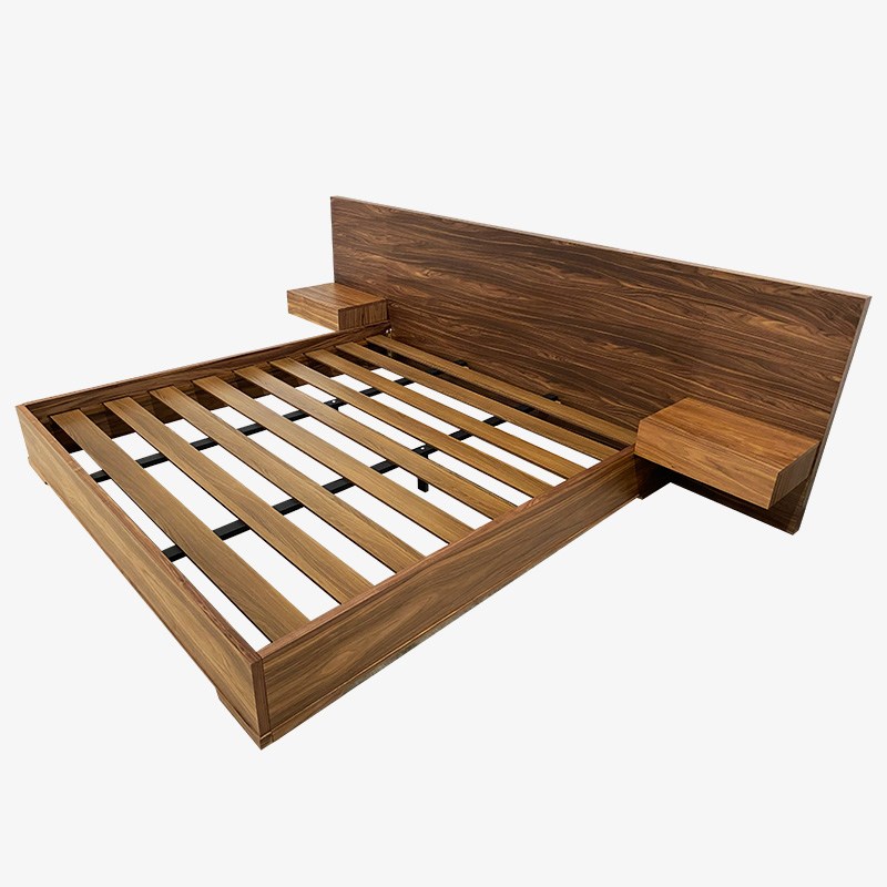 Walnut Bed with Nightstands Zamora Mobler Furniture Edmonton