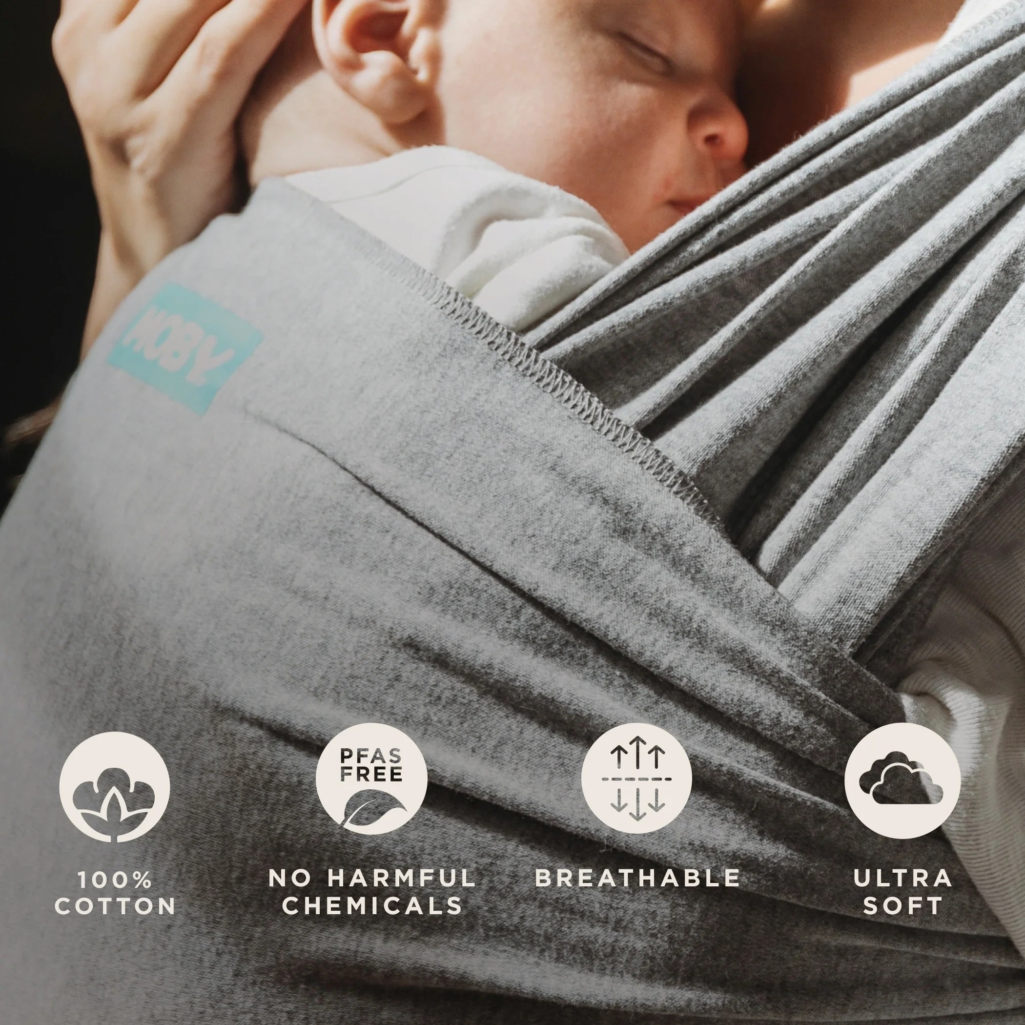 Classic Wrap Baby Carrier Gray Moby Wrap