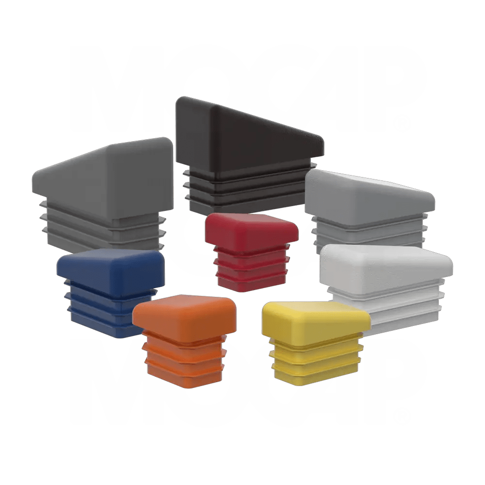 Plugs for Rectangular Tubes with Angled Top MOCAP Plastic