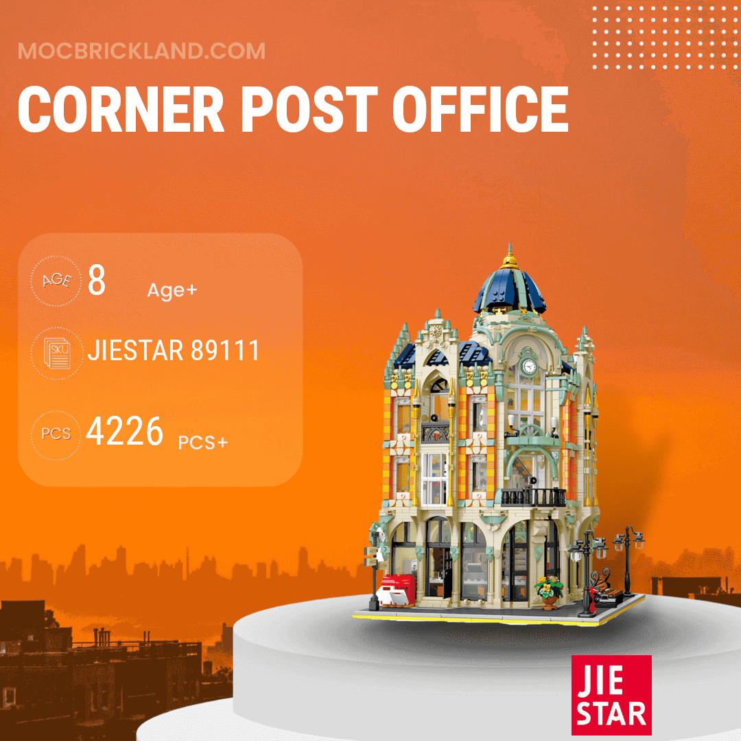 Corner Post Office JIESTAR 89111 Modular Building with 4226 Pieces