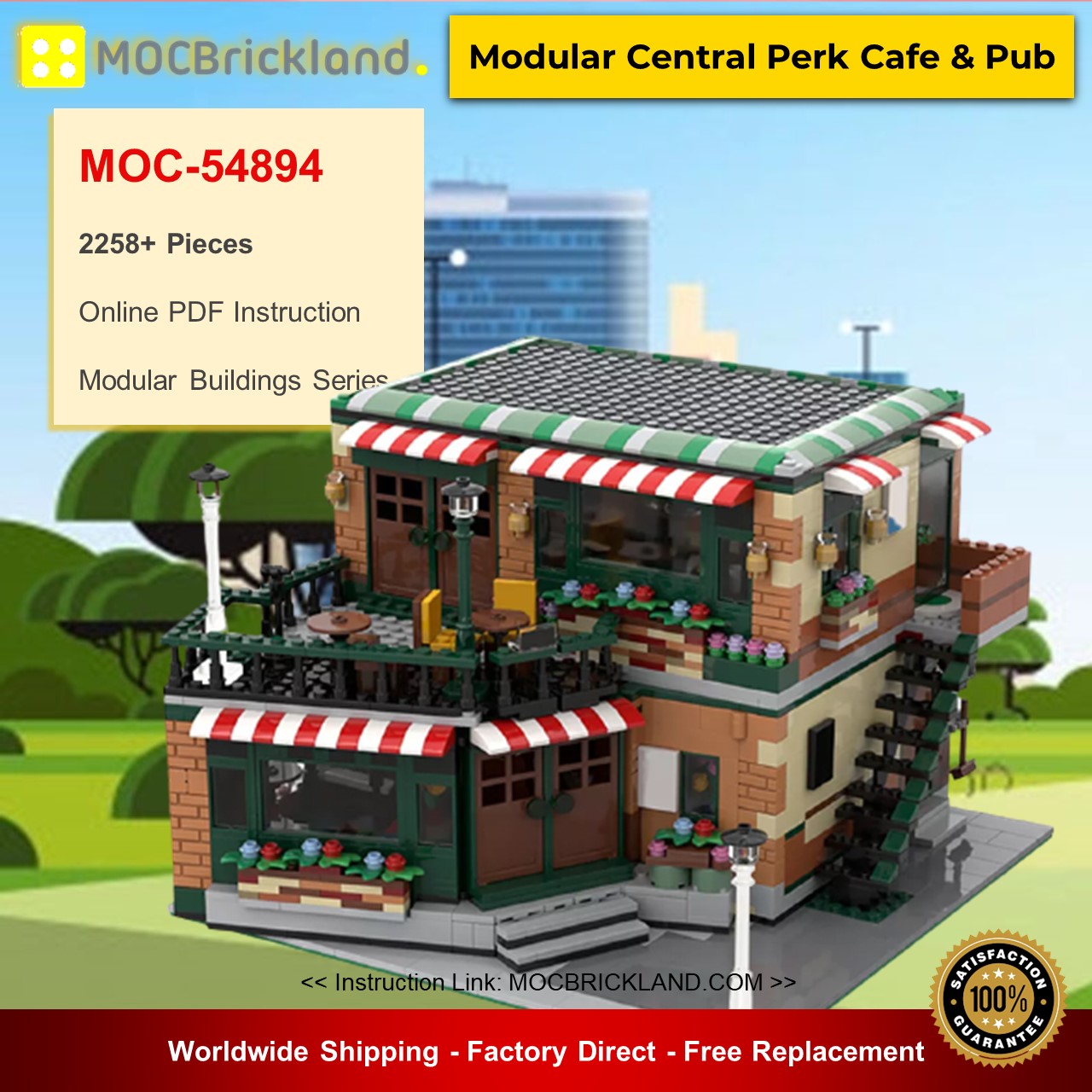 MOC54894 Modular Central Perk Cafe & Pub Alternative Build of LEGO Set