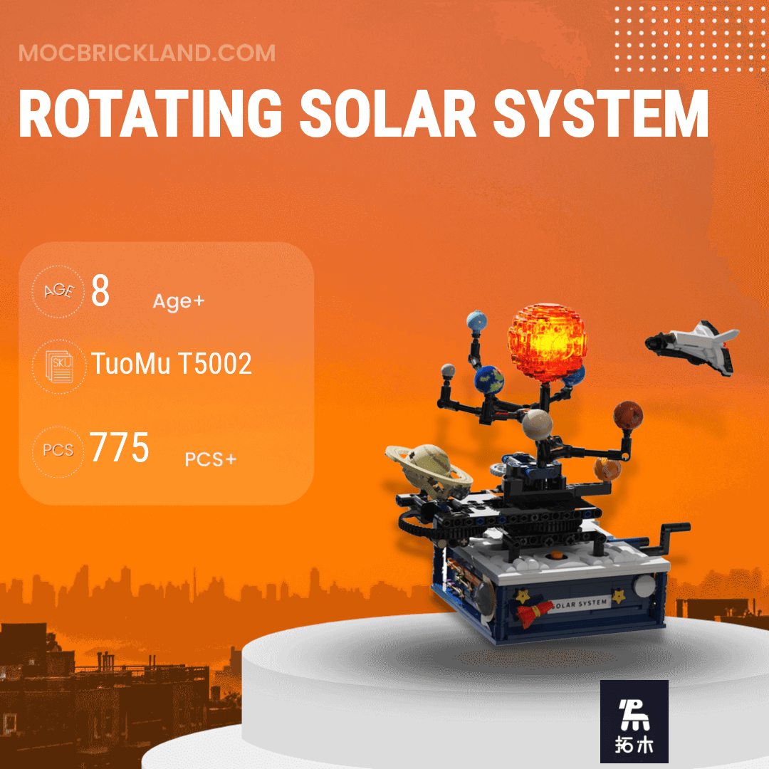 Rotating Solar System TuoMu T5002 Space with 775 Pieces MOC Brick Land
