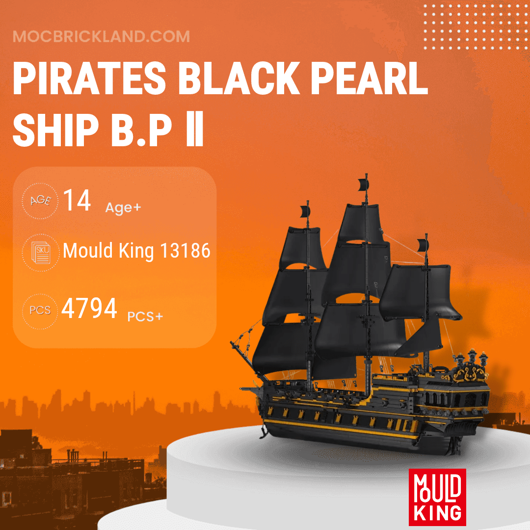 Pirates Black Pearl Ship B.P Ⅱ MOULD KING 13186 Creator Expert with