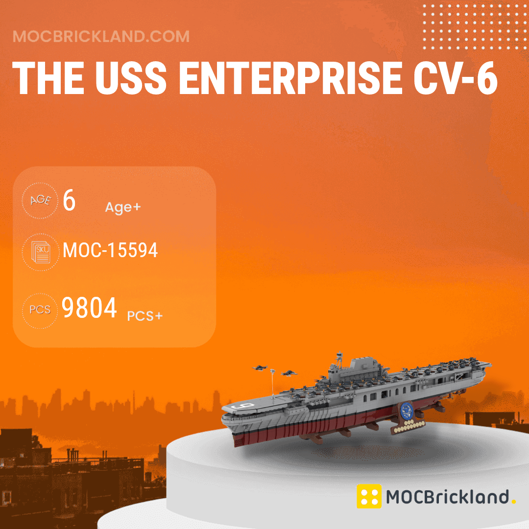The USS Enterprise CV6 MOCBRICKLAND 15594 Military with 9804 Pieces