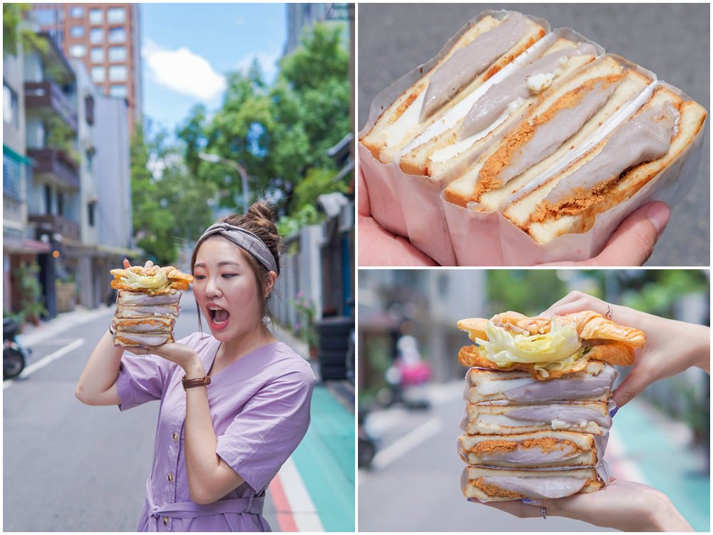 善導寺早餐｜滿樂鐵板吐司 限量！一手無法掌握的浮誇爆漿芋泥奶酪吐司@捷運善導寺/台北芋泥吐司