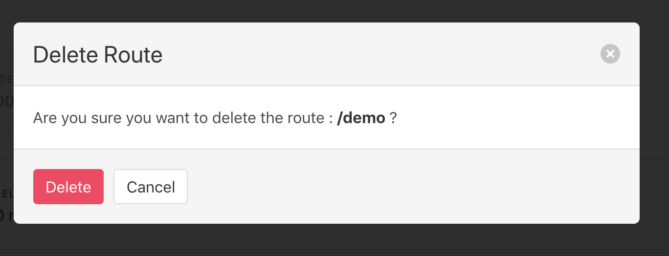 Delete a route · mockit