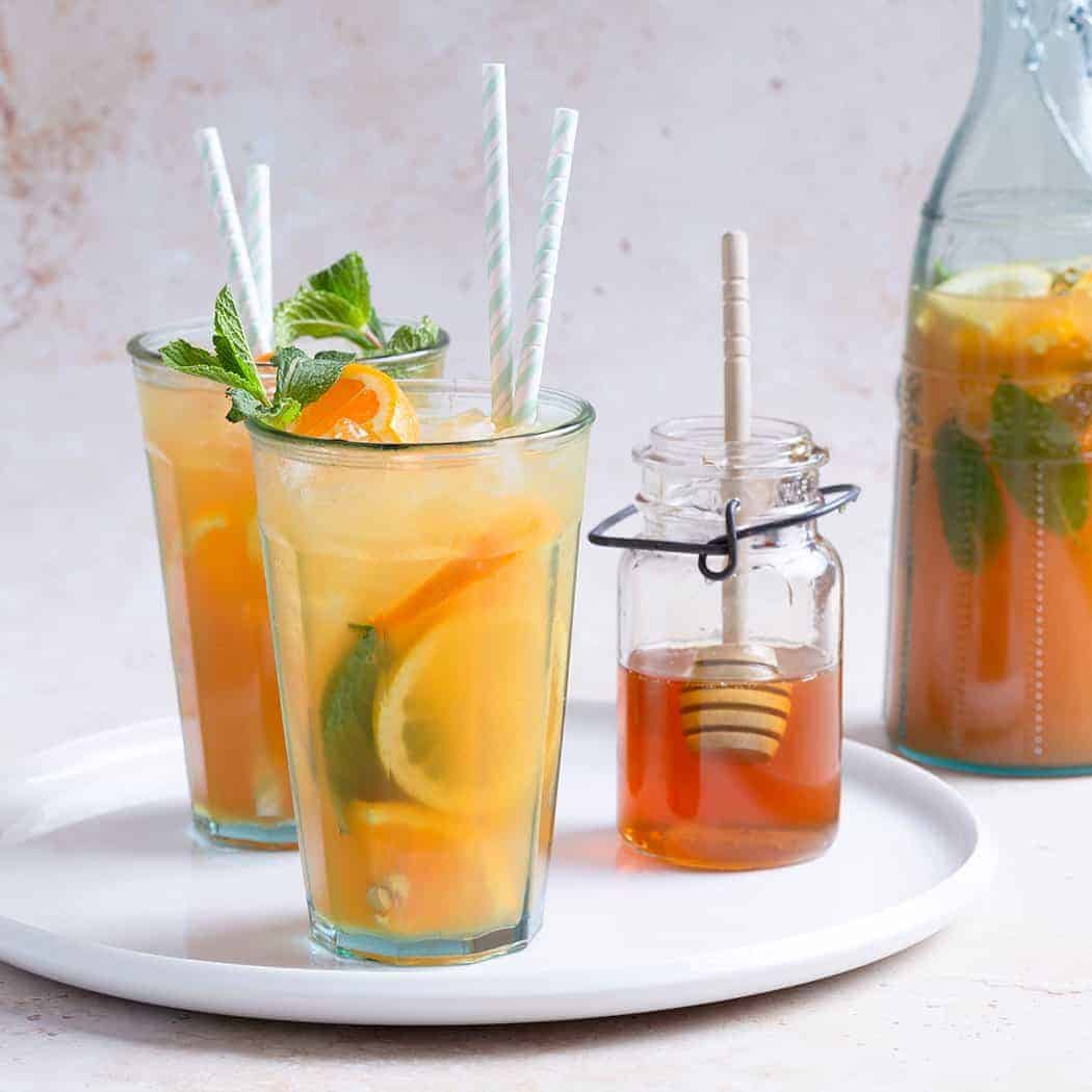 Mint Tea Punch Easy Iced Tea Summer Drink Recipe