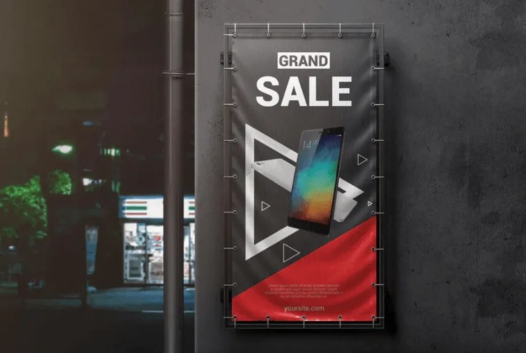 28+ Free Outdoor Banner Mockup for Creative Advertisement idea