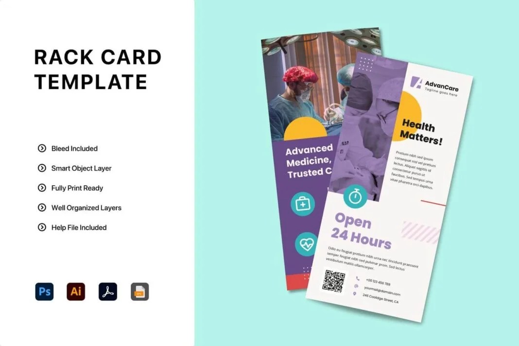 20+ Best FREE Rack Card Mockup PSD Templates for Designer