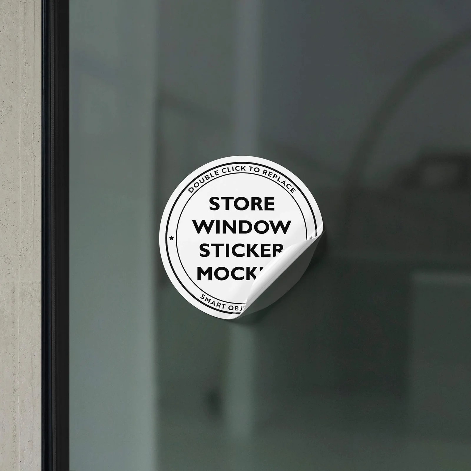 Free Store Window Sticker Mockup PSD Template Mockup Den