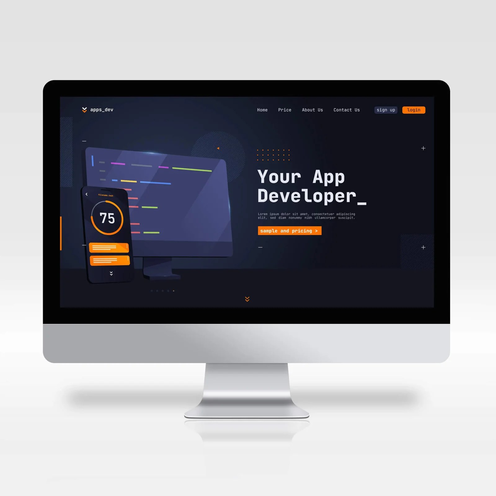 Free Computer Screen Mockup PSD Template Mockup Den