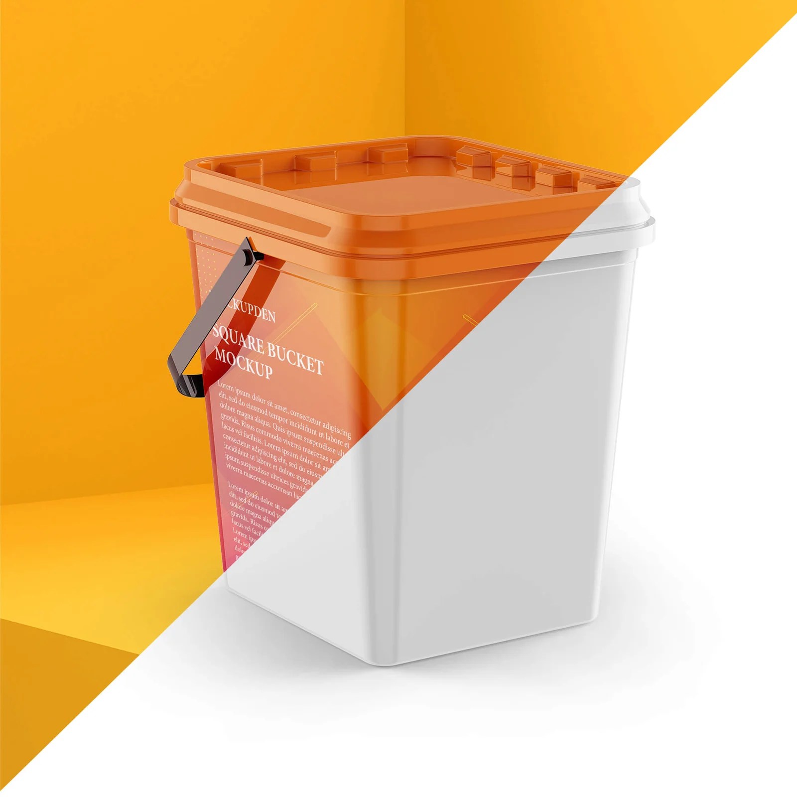 Free Square Bucket Mockup PSD