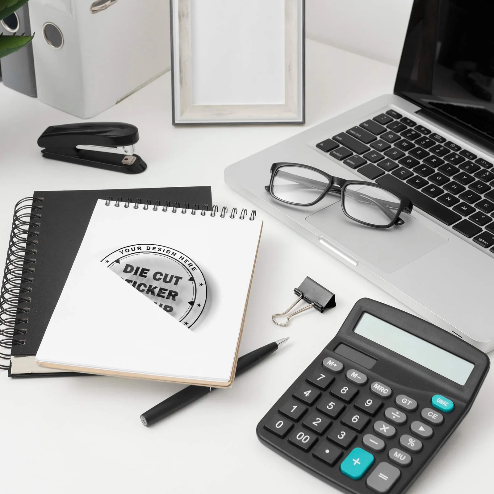 Free Die Cut Sticker Mockup PSD...