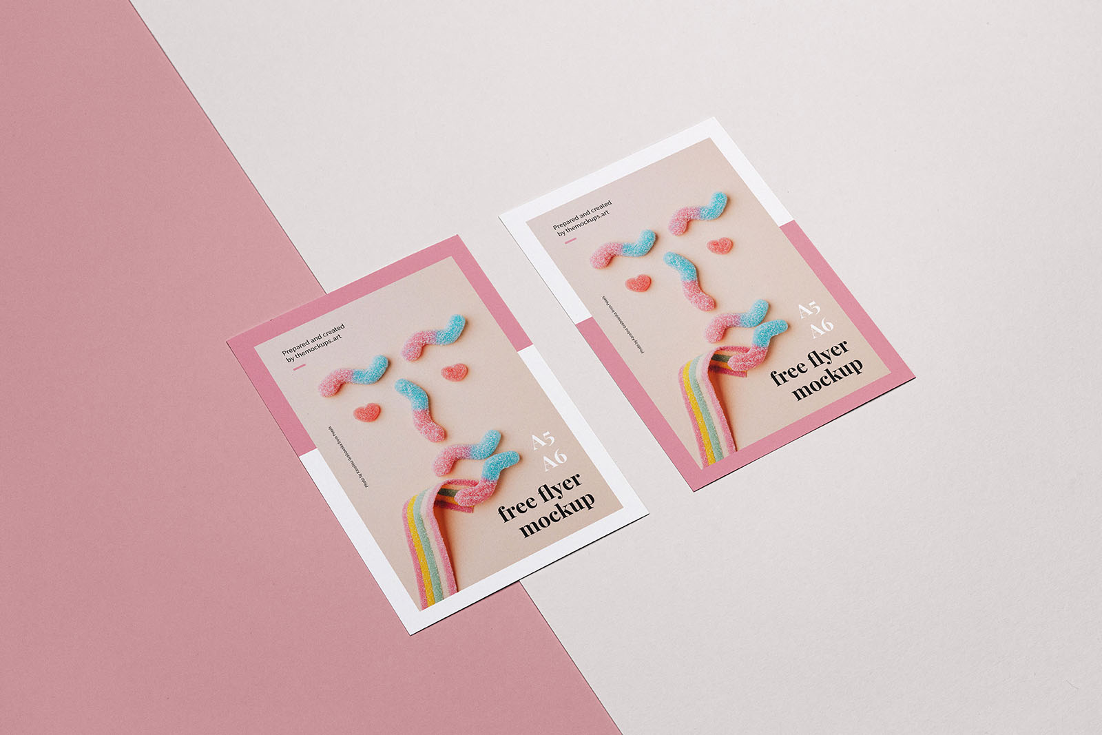 Free pair of A6 flyers mockup Mockups Design