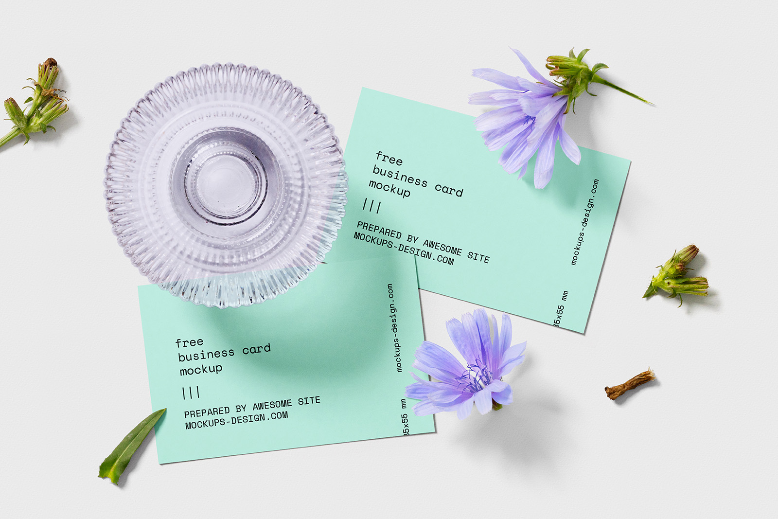 Business card with flowers mockup Instant Download