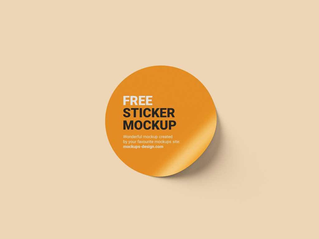 Free round sticker mockup Mockups Design