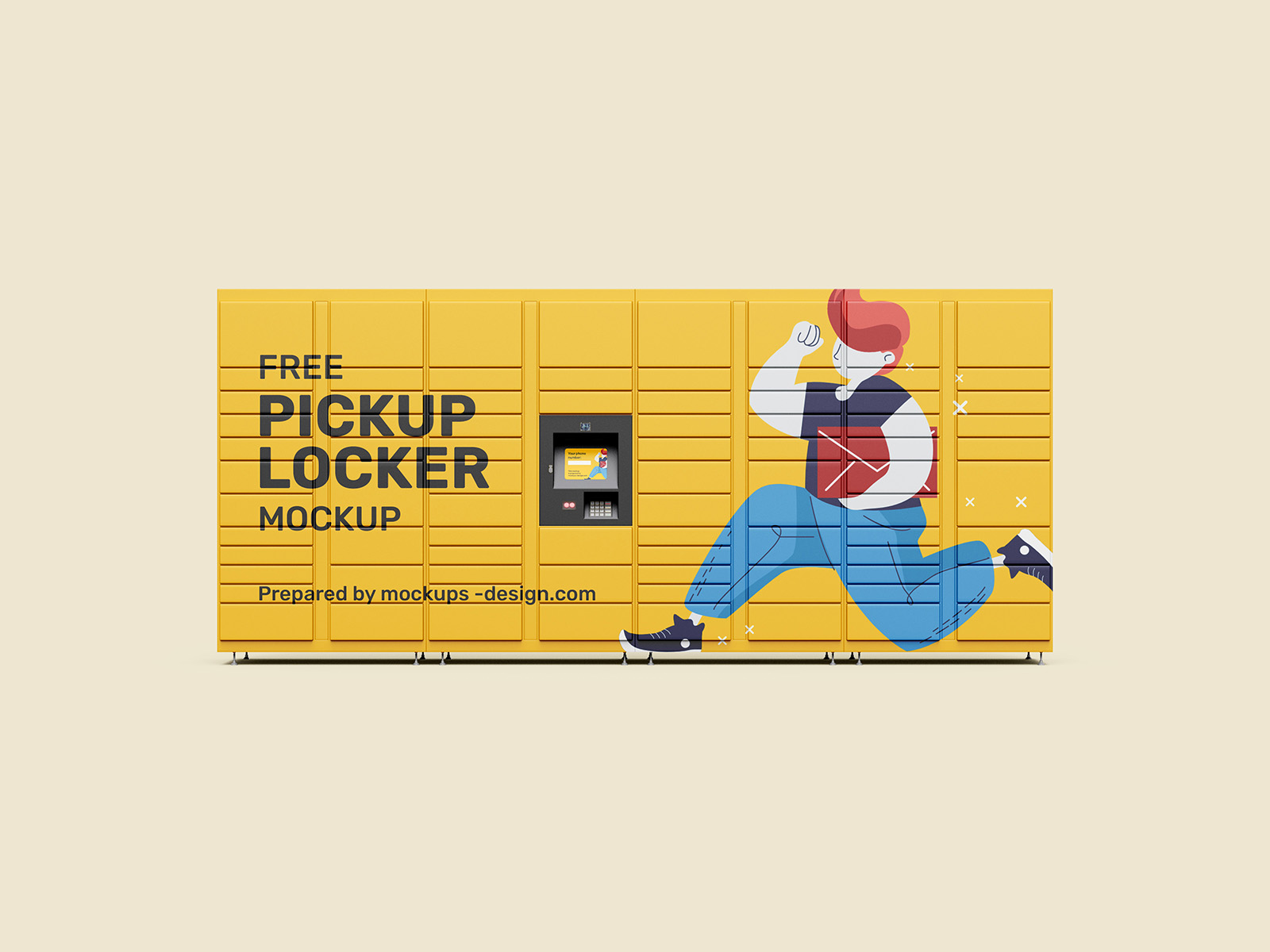 Free pickup locker mockup Instant Download