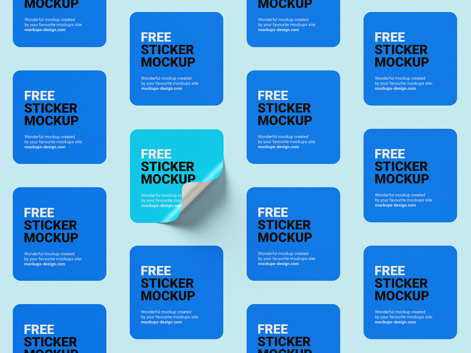 Free square sticker mockup Mockups Design