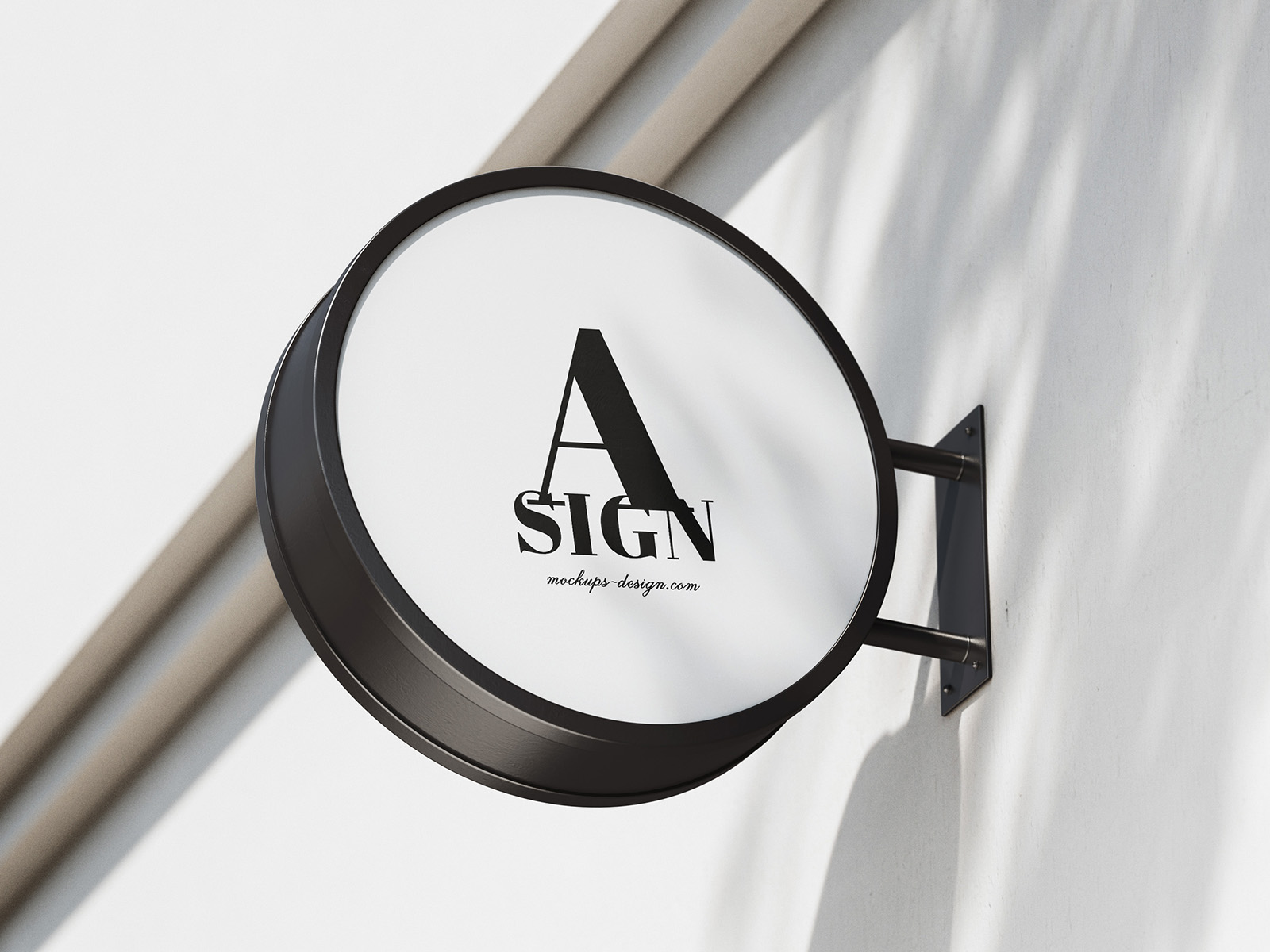 Round street sign mockup Instant Download