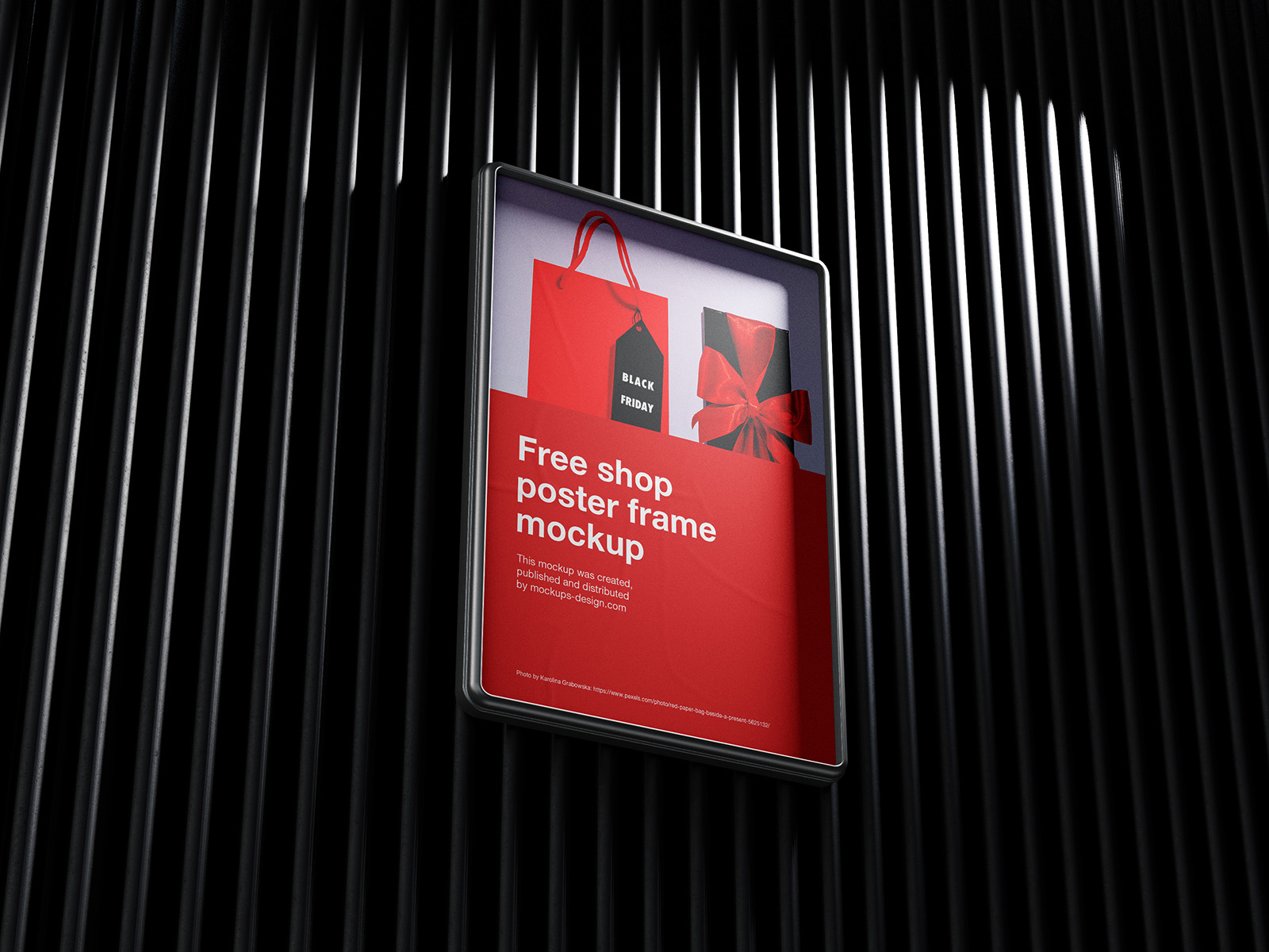 Free dark poster frame mockup Instant Download