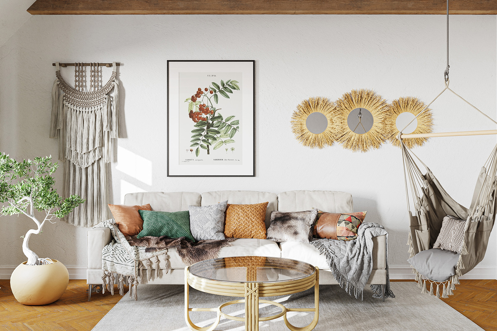 Poster in cozy room mockup Instant Download