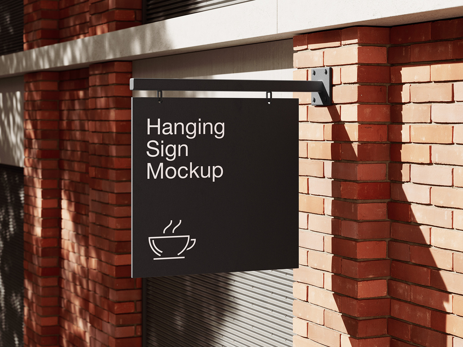 Hanging sign on brick wall mockup Instant Download