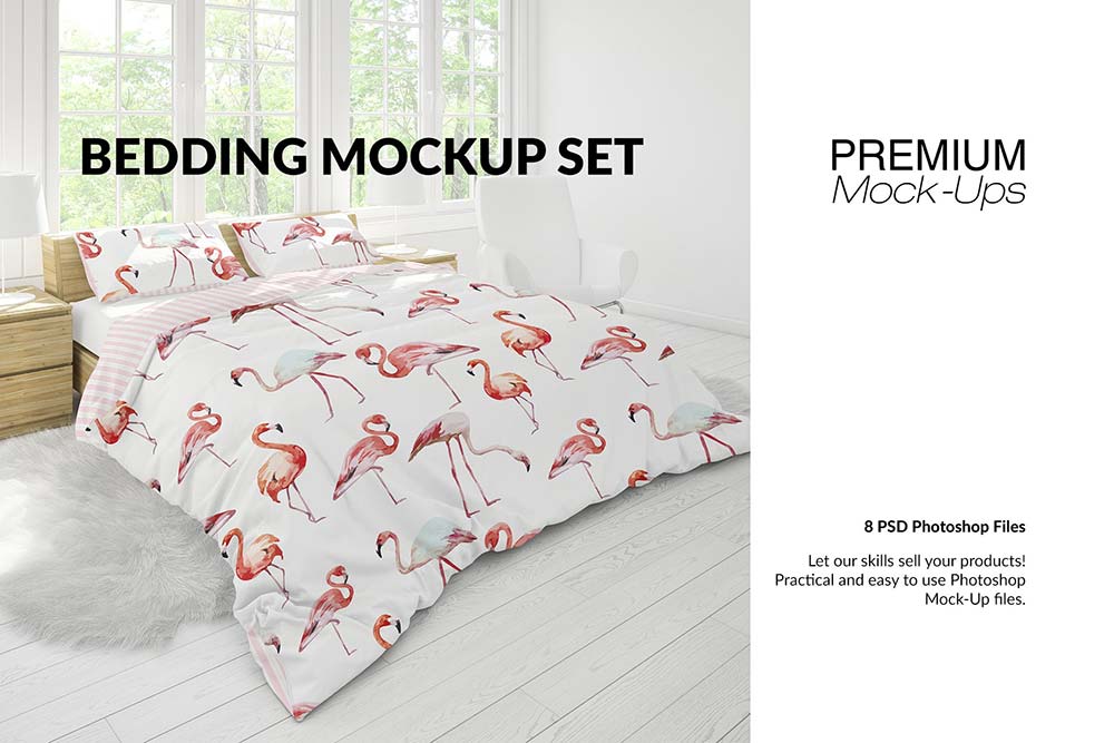 Download Bed With Silk Linens Mockup 40 Bedding Mockups For A Great First Impression Decolore Net Psd Files Consist Smart Object And Two Backgrounds Standee Mockups Free Download