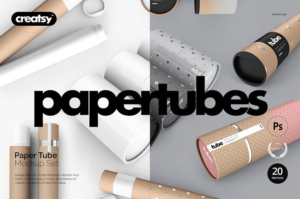 15+ Stunning Paper Tube Mockup PSD Templates Mockuptree
