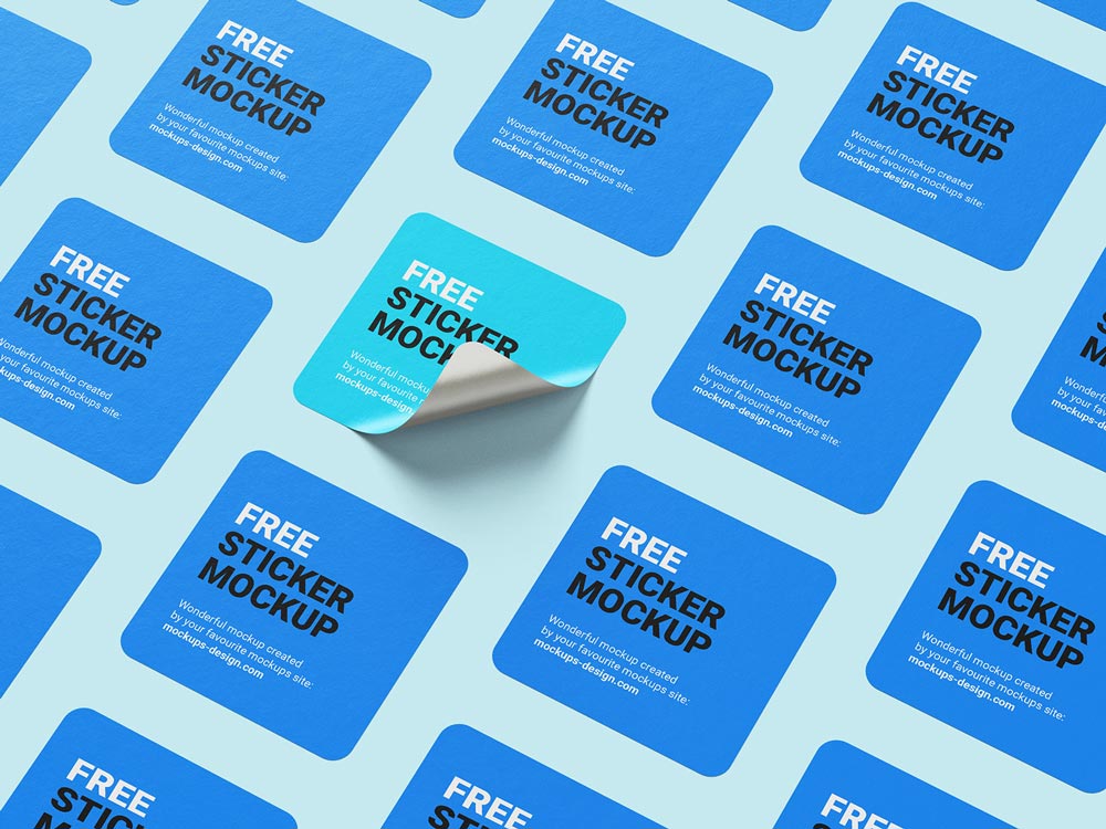 Free Square Sticker Mockup Mockuptree