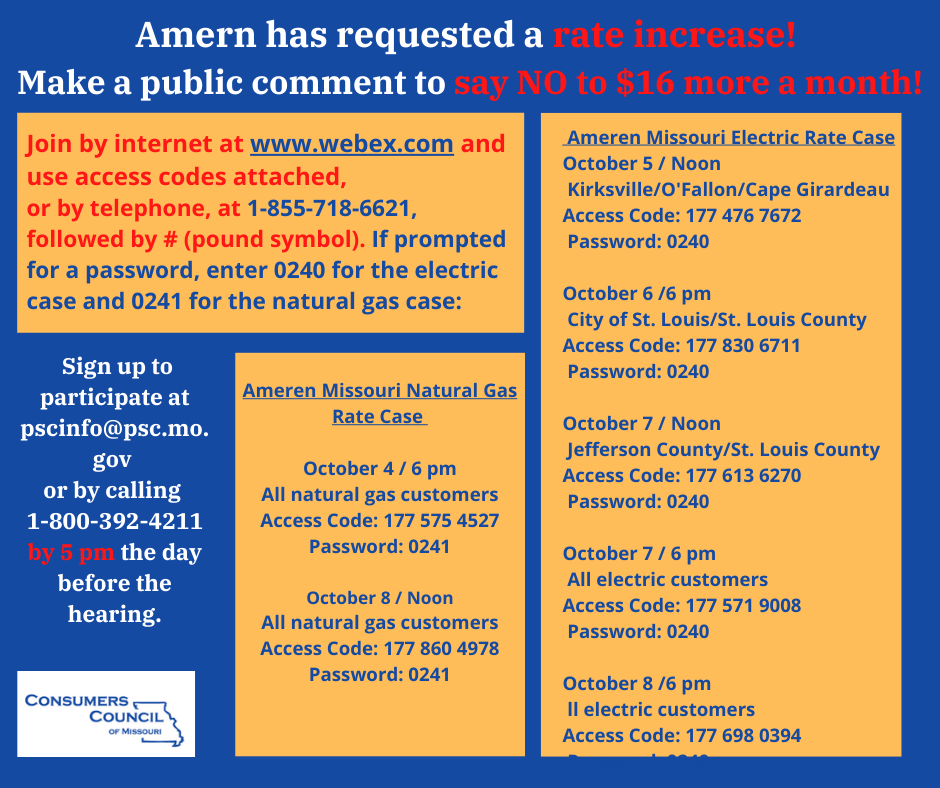 Ameren Missouri has requested a rate increase! Register today for a