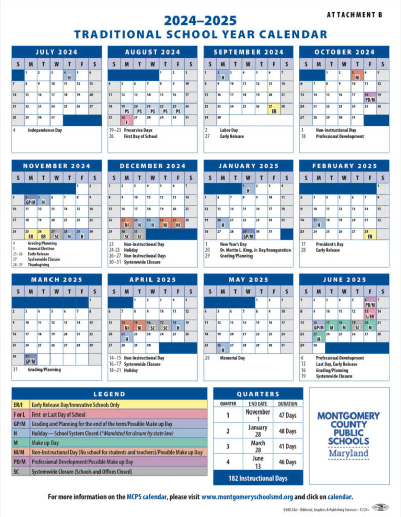 A Look Ahead at the 20242025 School Year Calendar The MoCo Show