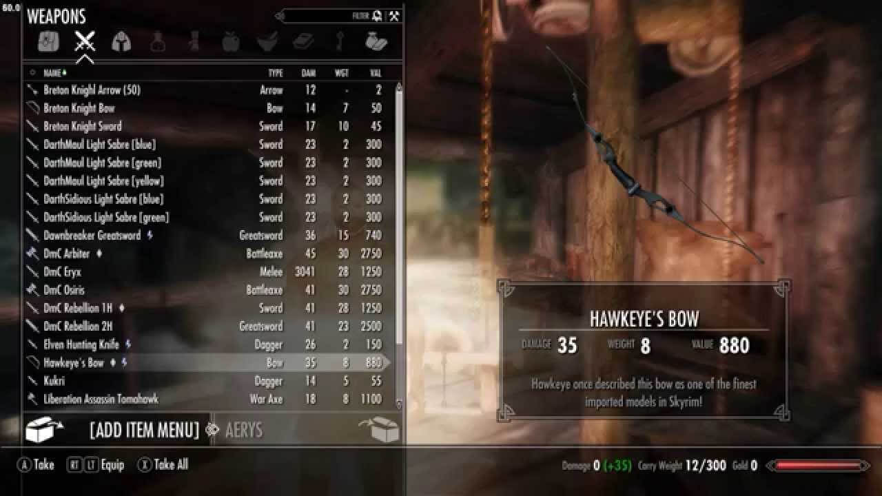 Скачать скайрим additemmenu