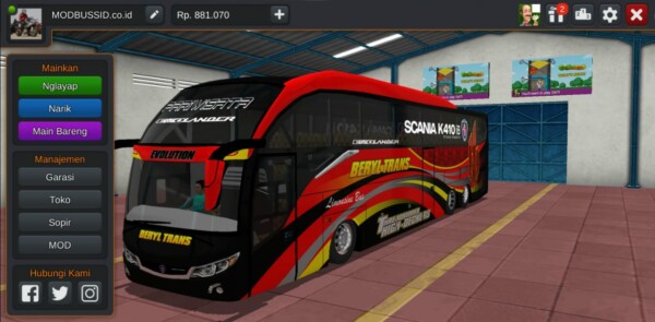 Download MOD BUSSID Evolander SHD Beryl Trans