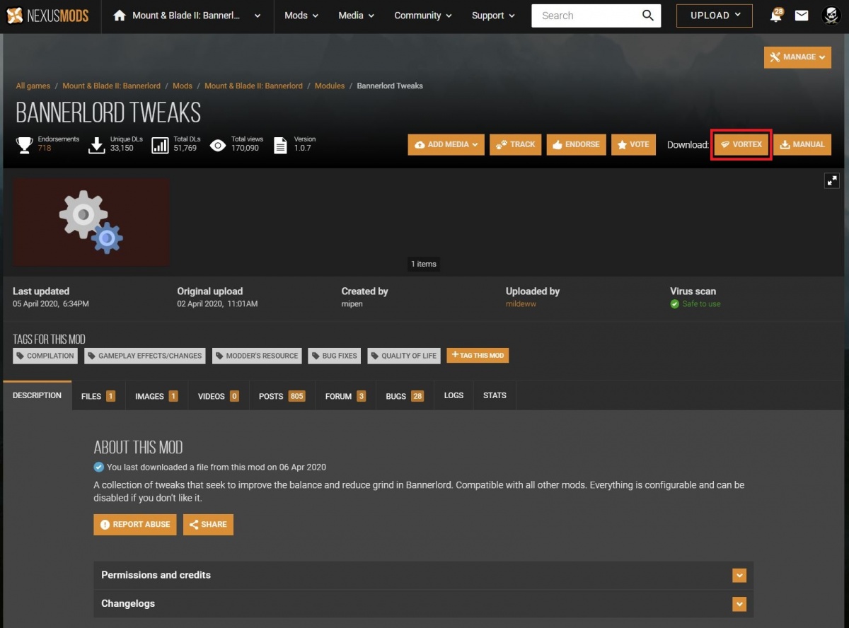 Modding Bannerlord with Vortex Modding.wiki