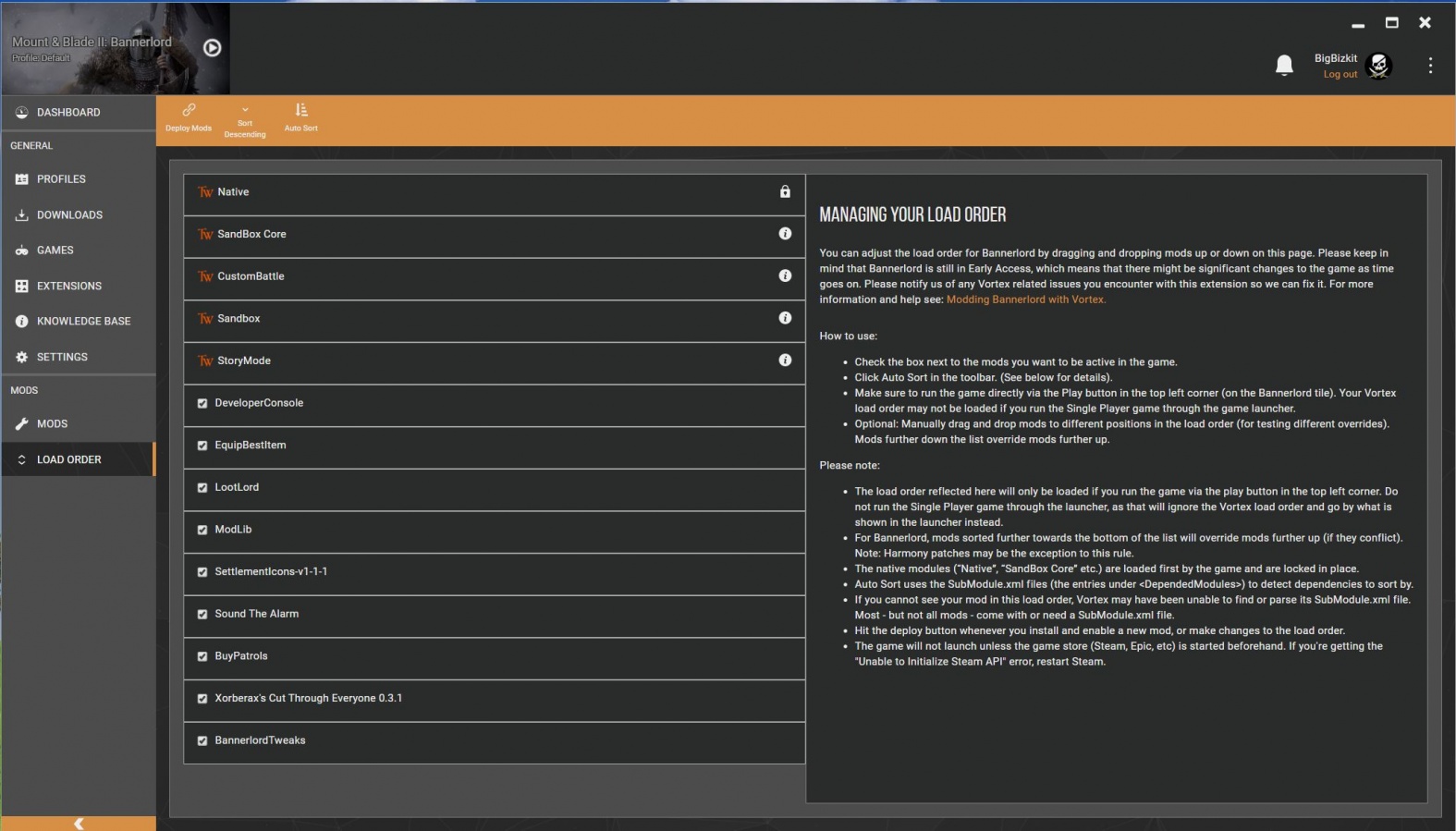 Modding Bannerlord with Vortex Modding.wiki