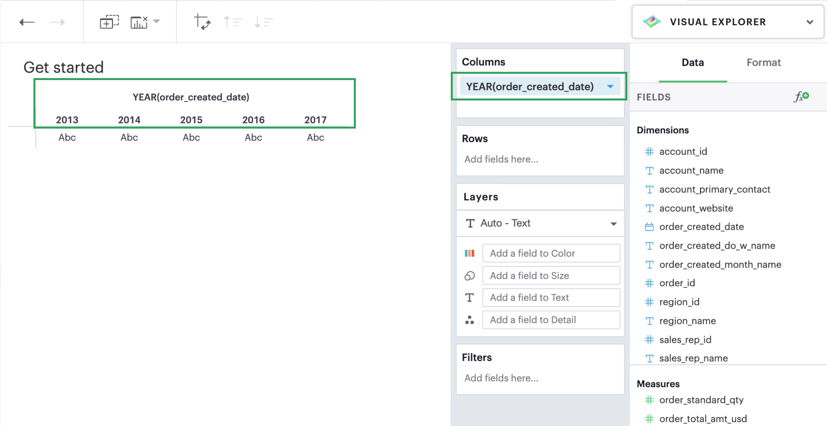 Visual Explorer Visualize and present data Mode Support