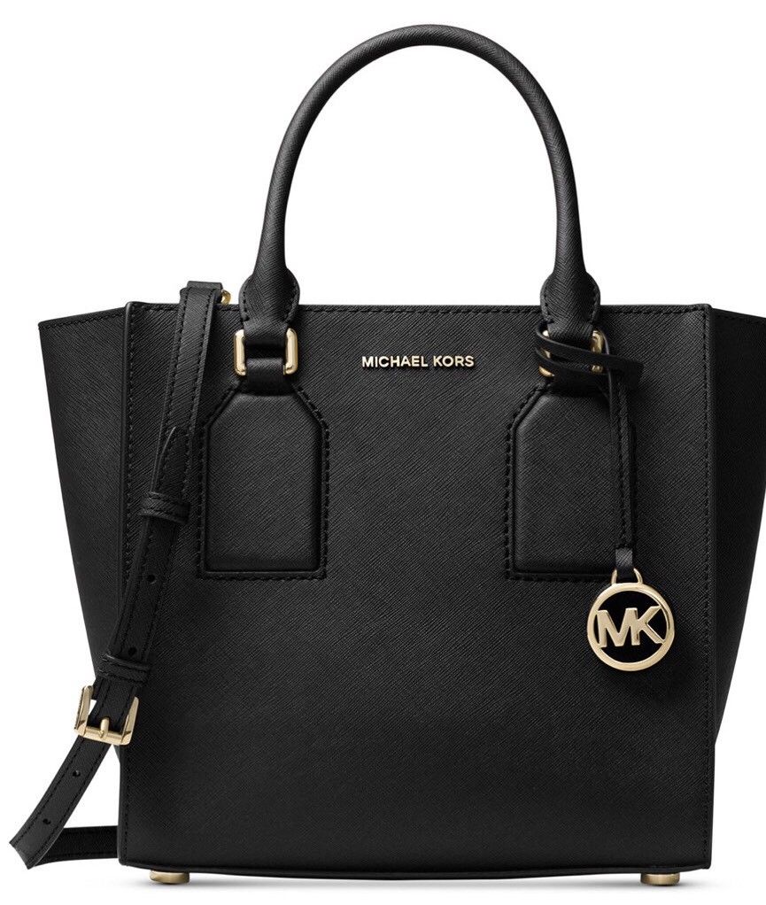 Michael Kors Selby Pebbled Leather Medium Satchel / Bag, Black Mode