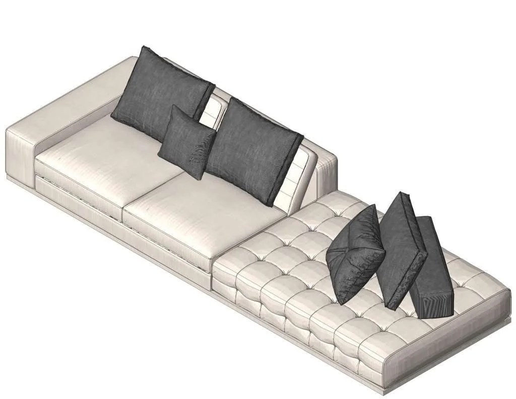 Revit Multi Sofa 17 Model And Object