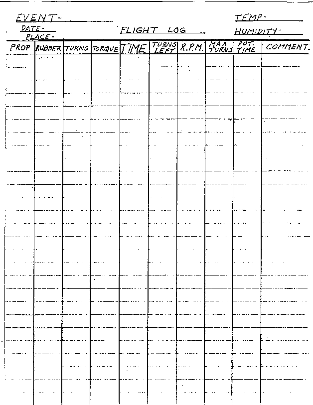 Flight Log Model Flight