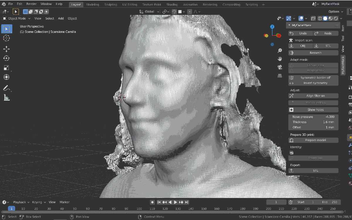【Face Mask Addon】自分の顔にフィットするオリジナルマスクを作れるBlender用無料アドオン