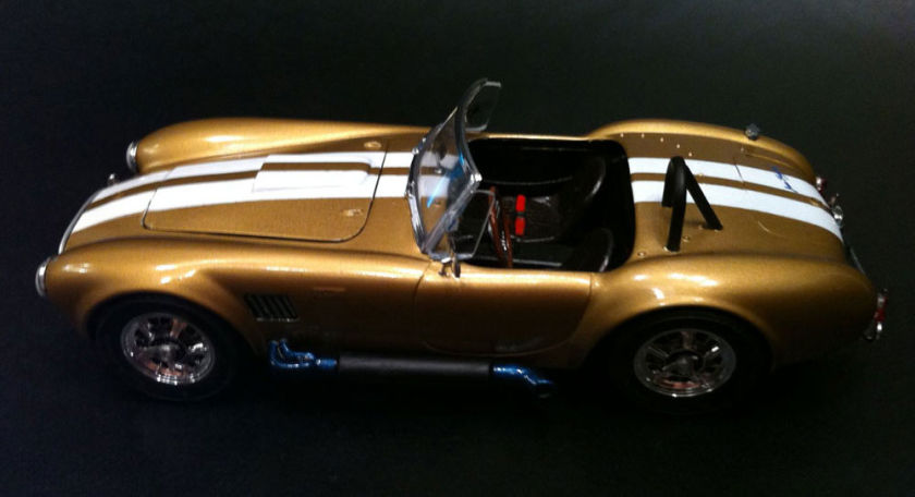 This is a car model AC Cobra assembled from Modelist kit for adults