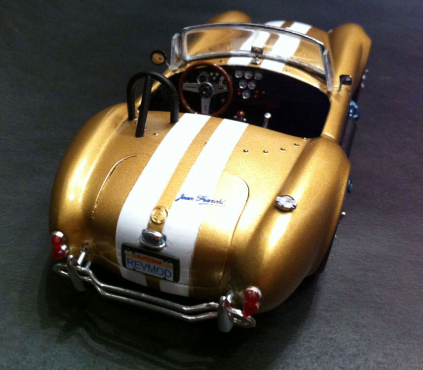 This is a car model AC Cobra assembled from Modelist kit for adults