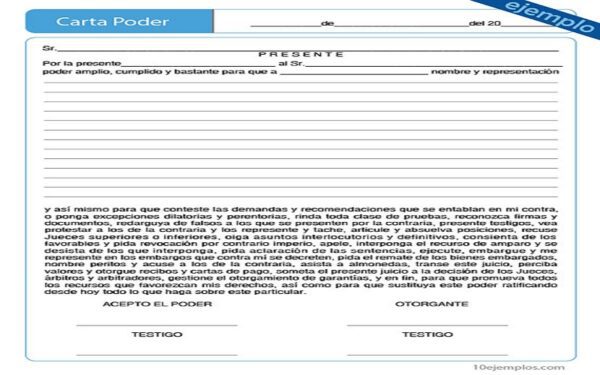 Carta poder » Modelos para cartas