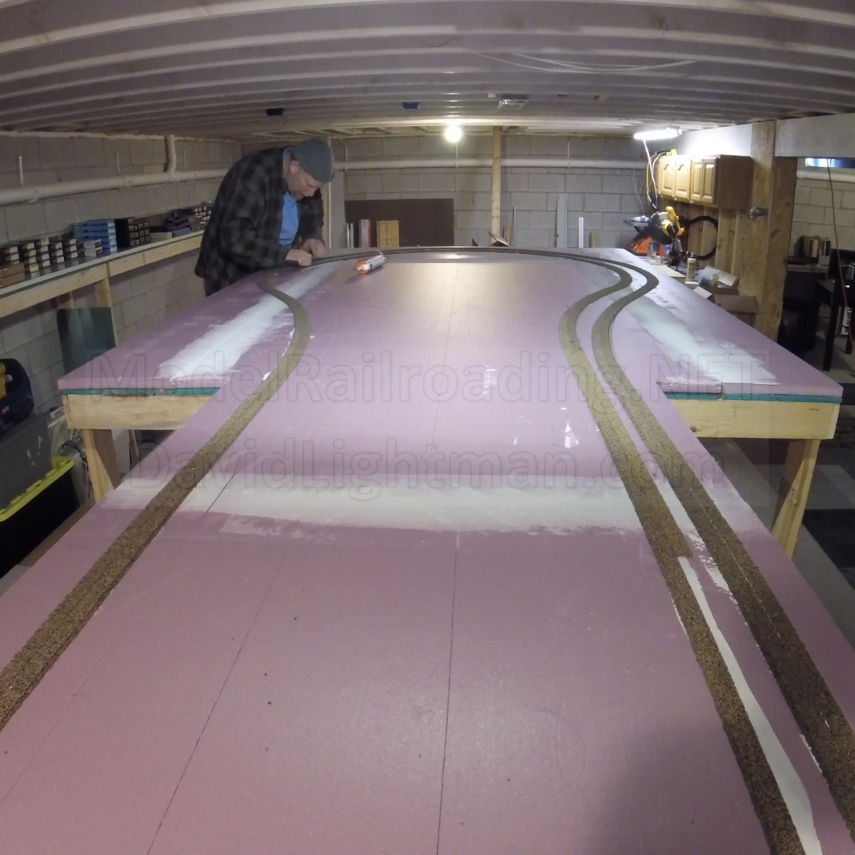 Laying Out the Track Loops and Installing the Cork Roadbed