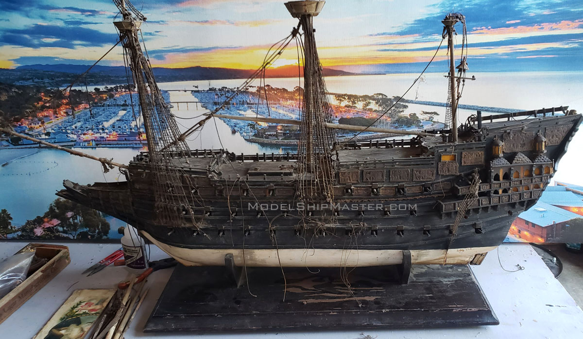 Antique ship model restoration
